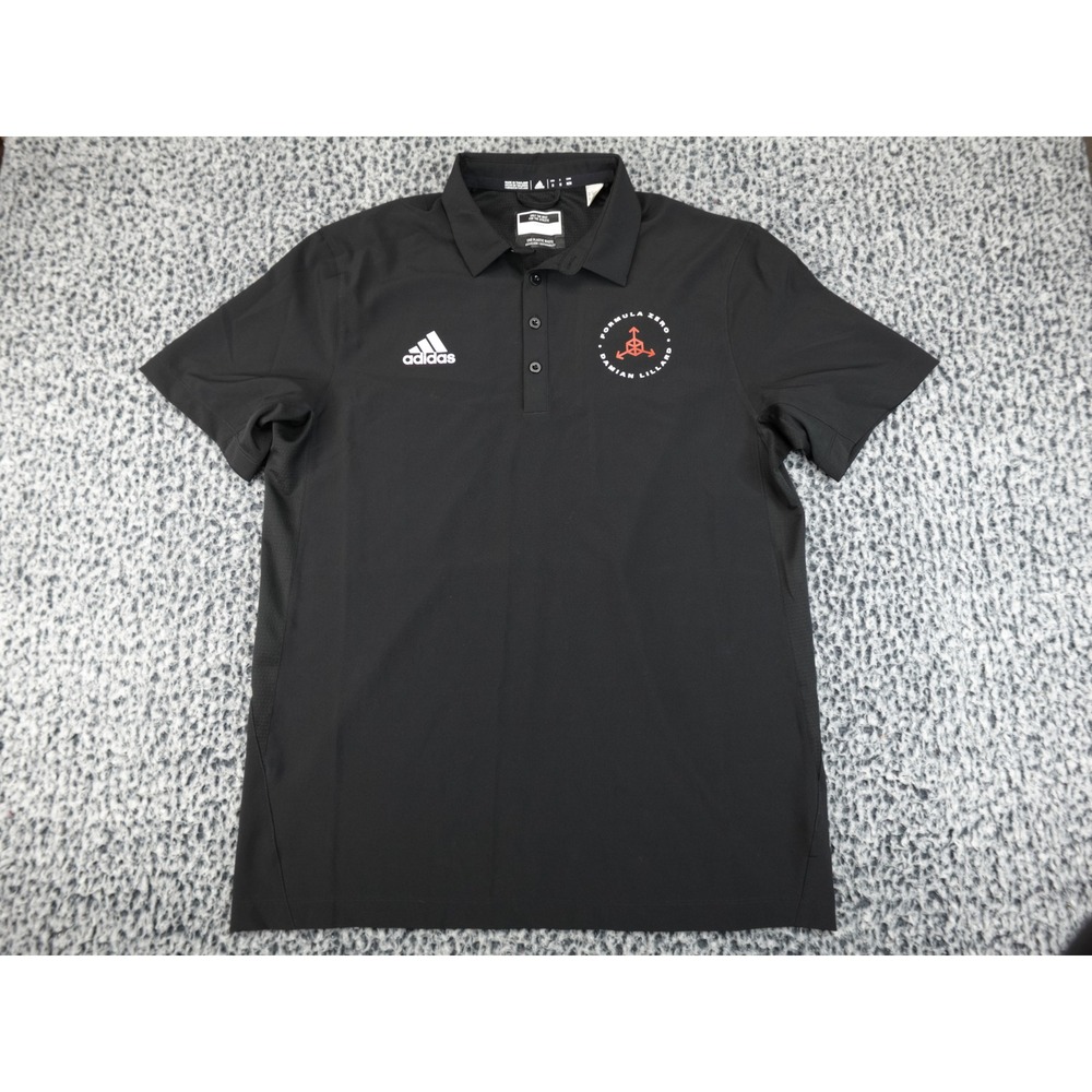 Adidas Formula Zero Damian Lillard Mens Medium Black Polo Shirt G7441 Excellent